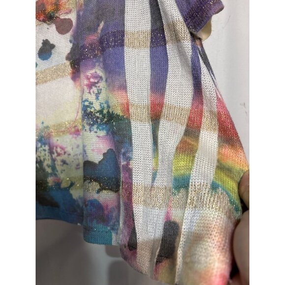 Saint Tropez West‎ Womens Multicolor Abstract Print Top 2X Lightweight Knit With - Picture 2 of 4